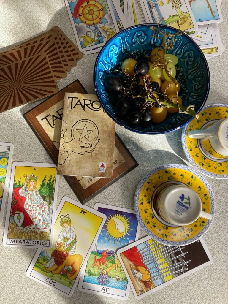Tarot symbolism representing emotional journey and life lessons